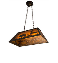 Custom 33"L Buffalo at Lake Oblong Pendant Ceiling Light by Meyda