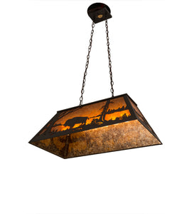 Custom 33"L Buffalo at Lake Oblong Pendant Ceiling Light by Meyda