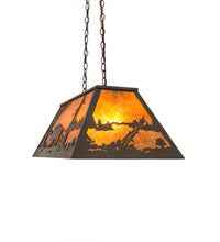 Custom 33"L Buffalo at Lake Oblong Pendant Ceiling Light by Meyda