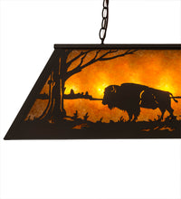 Custom 33"L Buffalo at Lake Oblong Pendant Ceiling Light by Meyda