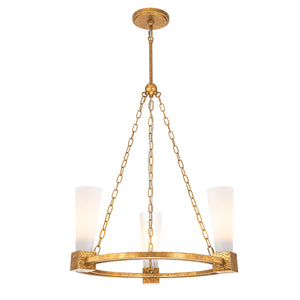 Kristy 3 Light Chandelier in Antique Gold Ceiling Light by Lucas McKearn
