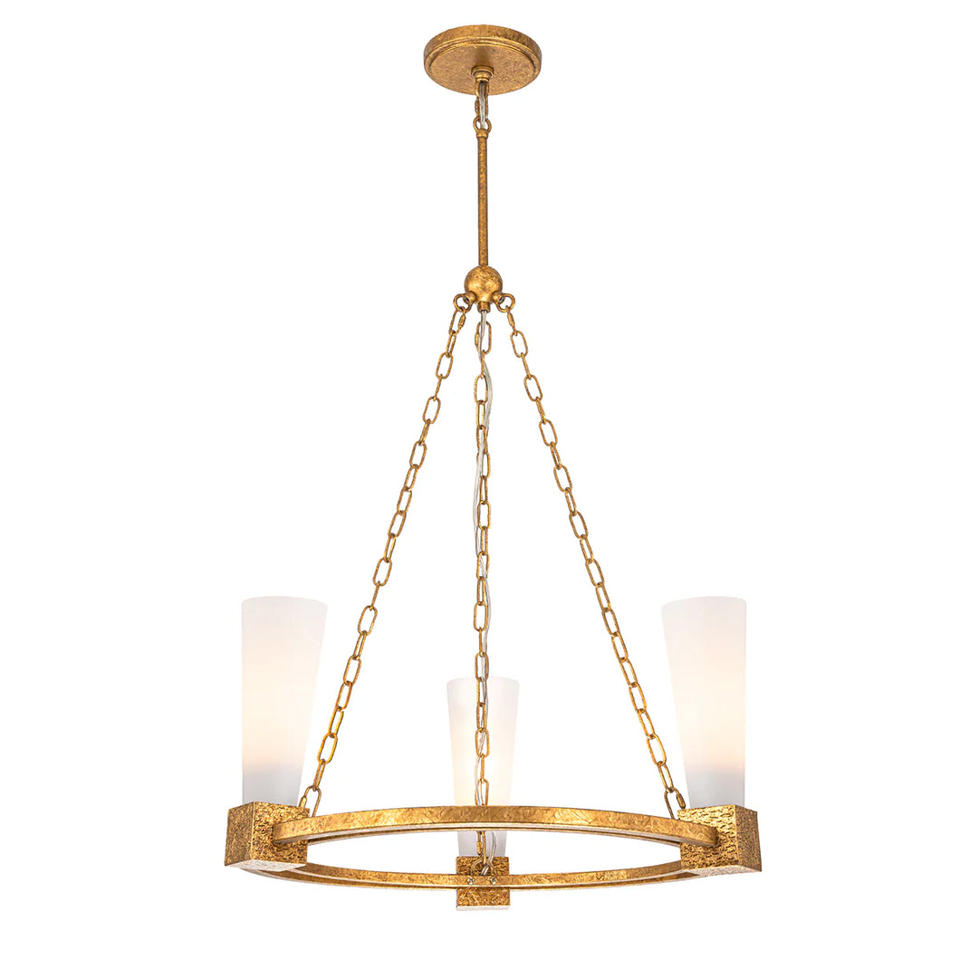 Kristy 3 Light Chandelier in Antique Gold Ceiling Light by Lucas McKearn