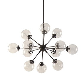 Paige 12-Light Antique Bronze Chandelier Oversized Globe Bulbs Pendant Ceiling Light by Olliix-INK+IVY