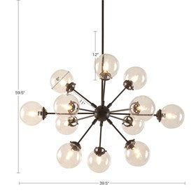 Paige 12-Light Antique Bronze Chandelier Oversized Globe Bulbs Pendant Ceiling Light by Olliix-INK+IVY