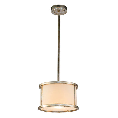 Lemuria 1 Light Duo-Mount Mini Pendant - Antique Silver, Ivory Shade Ceiling Light by Lucas McKearn