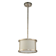 Lemuria 1 Light Duo-Mount Mini Pendant - Antique Silver, Ivory Shade Ceiling Light by Lucas McKearn