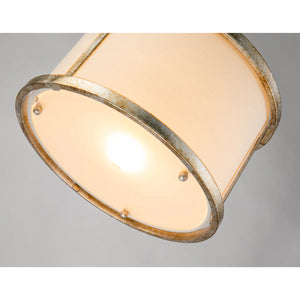 Lemuria 1 Light Duo-Mount Mini Pendant - Antique Silver, Ivory Shade Ceiling Light by Lucas McKearn