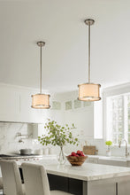 Lemuria 1 Light Duo-Mount Mini Pendant - Antique Silver, Ivory Shade Ceiling Light by Lucas McKearn