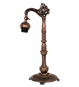 20" High Tiffany Peacock Feather Bridge Arm Table Lamp Bedside Nightstand Reading Desk Table Light by Meyda