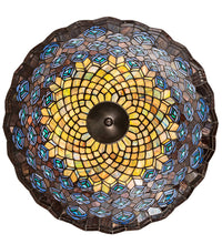 24" Wide Peacock Feather Semi-Flushmount Inverted Pendant Ceiling Light by Meyda