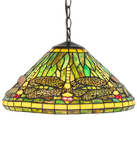 16" Wide Tiffany Dragonfly Pendant Ceiling Light by Meyda
