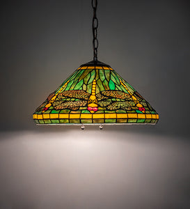 16" Wide Tiffany Dragonfly Pendant Ceiling Light by Meyda