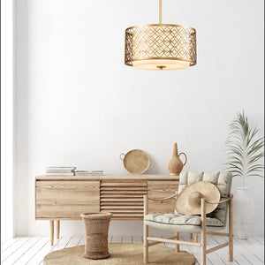 Ziggy Large Pendant in Lacquered Gold Ceiling Light by Lucas McKearn