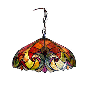 Liaison Hanging Pendant Tiffany Victorian Style 2-Light 18" Shade Ceiling Light by Chloe