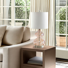 Ellipse Curved Gourd Glass Pink Table Lamp, Set of 2,  Bedside Nightstand Reading Desk Table Light by Olliix-510 Design