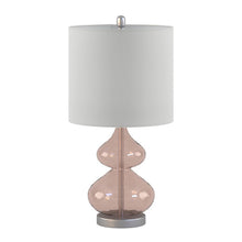 Ellipse Curved Gourd Glass Pink Table Lamp, Set of 2,  Bedside Nightstand Reading Desk Table Light by Olliix-510 Design