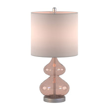 Ellipse Curved Gourd Glass Pink Table Lamp, Set of 2,  Bedside Nightstand Reading Desk Table Light by Olliix-510 Design