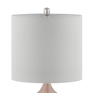 Ellipse Curved Gourd Glass Pink Table Lamp, Set of 2,  Bedside Nightstand Reading Desk Table Light by Olliix-510 Design