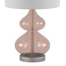 Ellipse Curved Gourd Glass Pink Table Lamp, Set of 2,  Bedside Nightstand Reading Desk Table Light by Olliix-510 Design