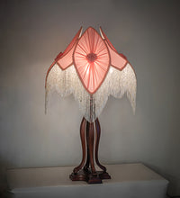 34" High Fabric & Fringe Table Lamp Bedside Nightstand Reading Desk Table Light by Meyda