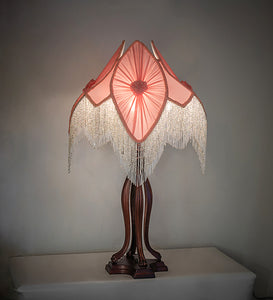 34" High Fabric & Fringe Table Lamp Bedside Nightstand Reading Desk Table Light by Meyda