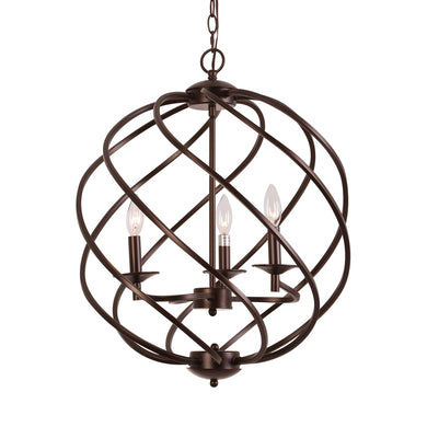 Jericho Hanging Pendant Country Farmhouse 3-Light Bronze 19