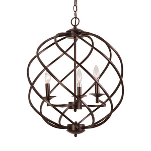 Jericho Hanging Pendant Country Farmhouse 3-Light Bronze 19" Wide Ceiling Light by Chloe