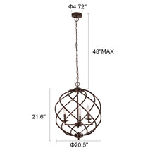 Jericho Hanging Pendant Country Farmhouse 3-Light Bronze 19" Wide Ceiling Light by Chloe
