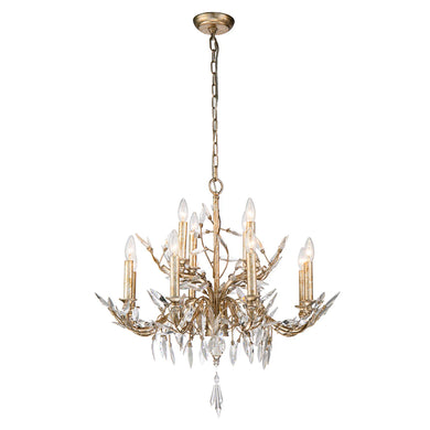 Alsace 12 Light Chandelier in Silver Candelabra Ceiling Light by Lucas McKearn