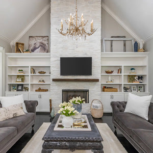 Alsace 12 Light Chandelier in Silver Candelabra Ceiling Light by Lucas McKearn