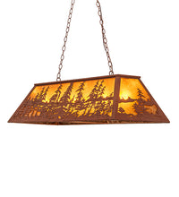 Custom 48" Long Tall Pines Oblong Pendant Rustic Finish Ceiling Light by Meyda