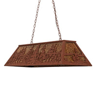 Custom 48" Long Tall Pines Oblong Pendant Rustic Finish Ceiling Light by Meyda