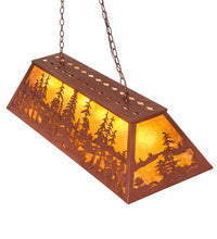 Custom 48" Long Tall Pines Oblong Pendant Rustic Finish Ceiling Light by Meyda