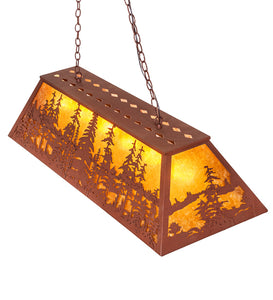 Custom 48" Long Tall Pines Oblong Pendant Rustic Finish Ceiling Light by Meyda