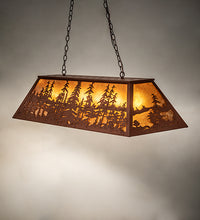 Custom 48" Long Tall Pines Oblong Pendant Rustic Finish Ceiling Light by Meyda