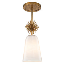 Staring 1 Light Opal Pendant Antiqued Gold Leaf Ceiling Light by Lucas McKearn