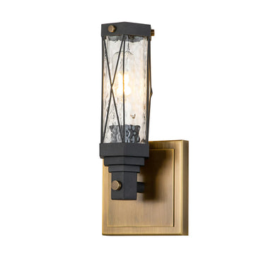Abbey 1-Light Bath Bar – Weathered Zinc & Antique Brass Wall Sconce Wall Lamp Home Decor by Lucas McKearn
