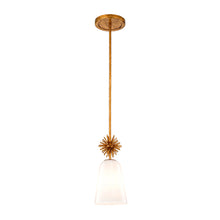 Staring 1 Light Opal Pendant Antiqued Gold Leaf Ceiling Light by Lucas McKearn