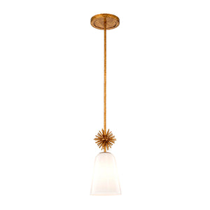 Staring 1 Light Opal Pendant Antiqued Gold Leaf Ceiling Light by Lucas McKearn