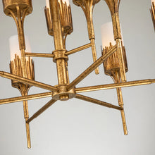 Sawgrass 6 Light Chandelier in Gold Leaf and Opal Glass Ceiling Light by Lucas McKearn
