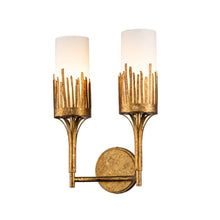 Sawgrass 2 Light Wall Sconce in Gold Leaf Wall Lamp Home Decor by Lucas McKearn