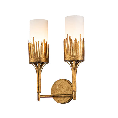 Sawgrass 2 Light Wall Sconce in Gold Leaf Wall Lamp Home Decor by Lucas McKearn
