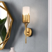 Sawgrass 1 Light Sconce in Gold Leaf Wall Lamp Home Decor by Lucas McKearn