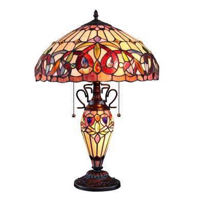 Serenity Table Lamp Tiffany-style Dark Bronze 3 Light Double Lit 16