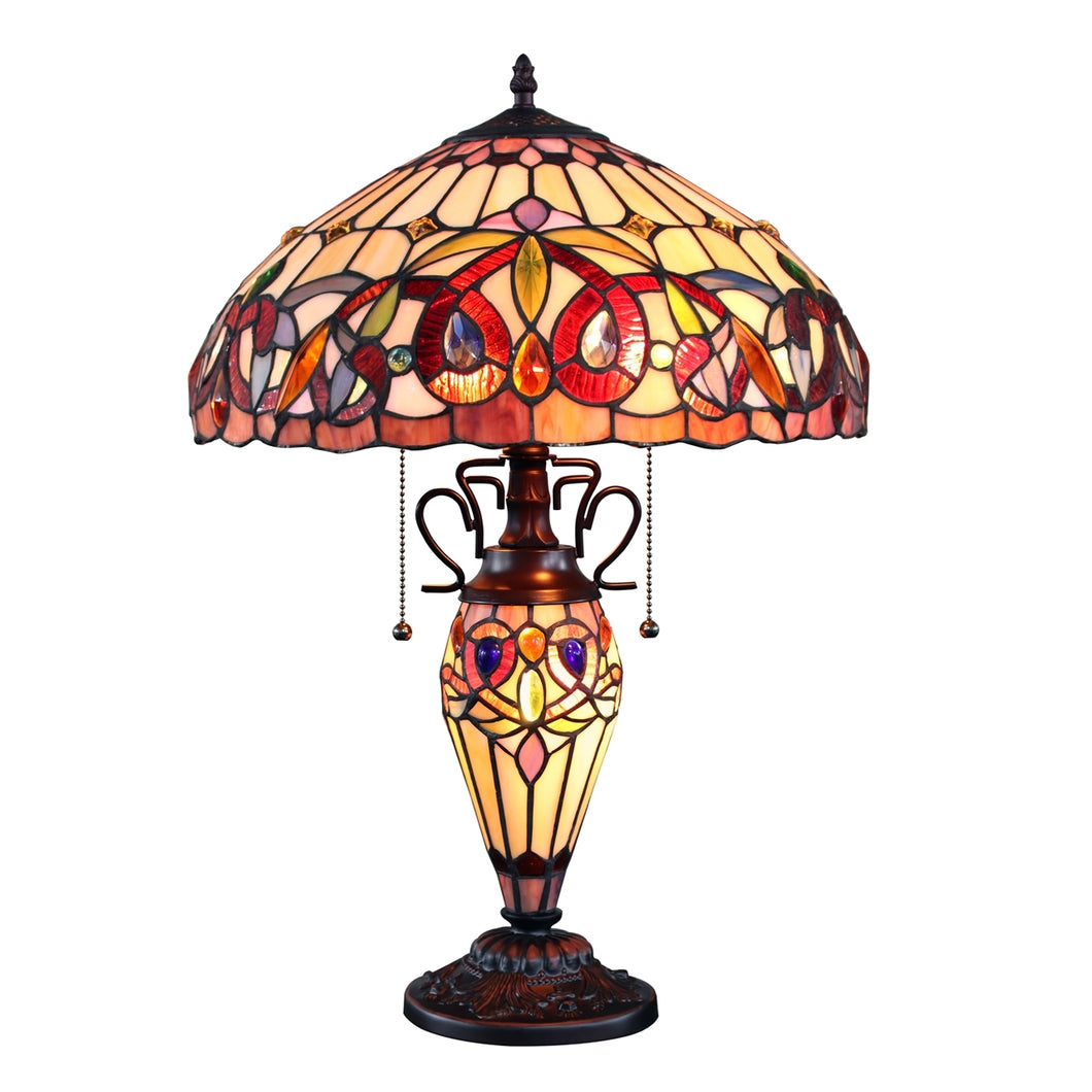 Serenity Table Lamp Tiffany-style Dark Bronze 3 Light Double Lit 16