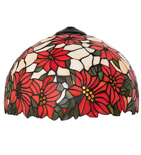 16" Wide Poinsettia Tiffany Pendant and Table Lamp Shade by Meyda