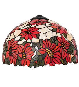 16" Wide Poinsettia Tiffany Pendant and Table Lamp Shade by Meyda