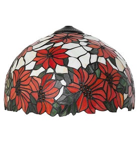 16" Wide Poinsettia Tiffany Pendant and Table Lamp Shade by Meyda