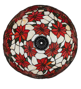 16" Wide Poinsettia Tiffany Pendant and Table Lamp Shade by Meyda