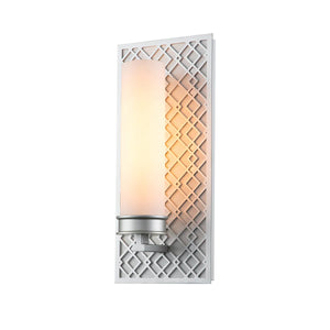 Ziggy 1 Light Bath Bar in Laquered Silver Wall Sconce Wall Lamp Home Decor by Lucas McKearn